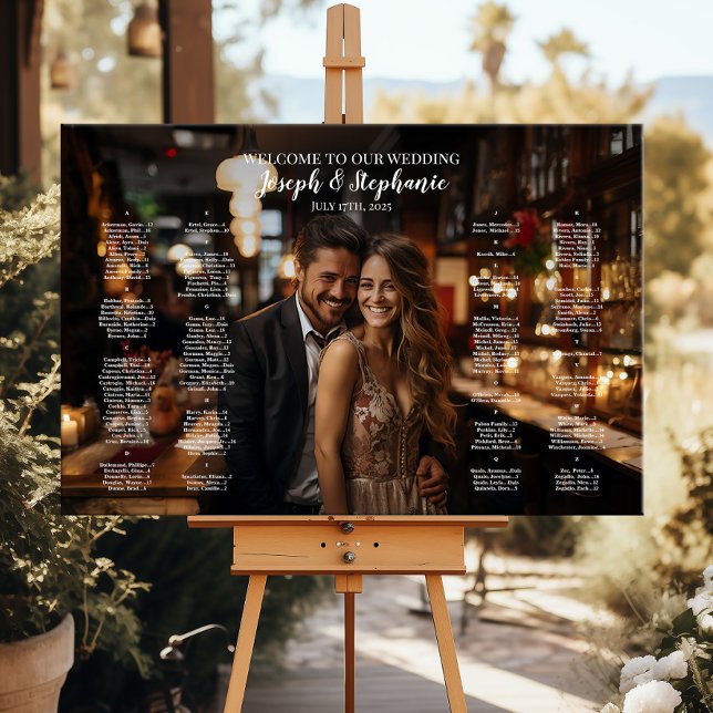 Toile Carte de sièges mariage photo moderne alphabétique (Créateur téléchargé)