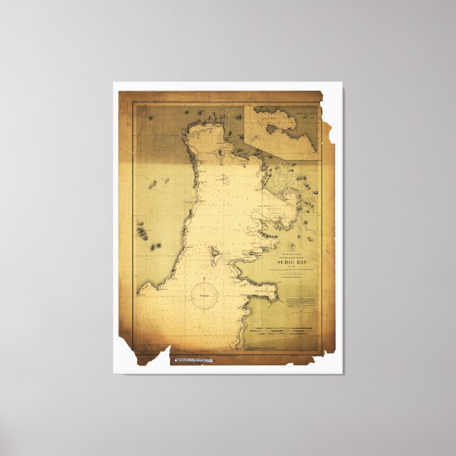 Toile Carte de Subig (Subic) Bay Luzon Philippines 1902 (Recto)