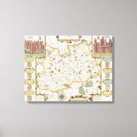 Carte de Surrey, gravée par Jodocus Hondius
