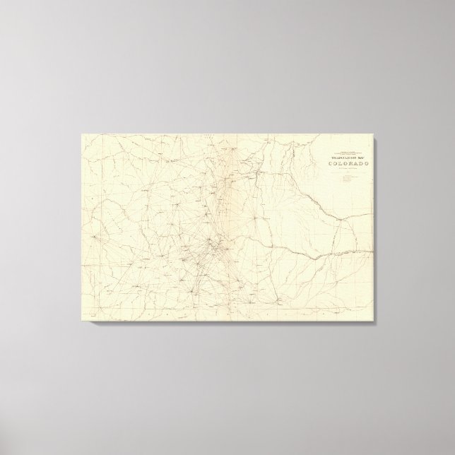 Toile Carte de triangulation du Colorado (Recto)