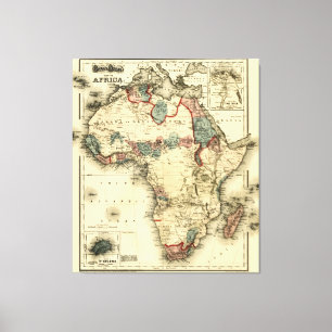 Toile Carte de Viintage 1874 de copie africaine antique