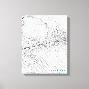 Toile Carte de ville de Sarajevo