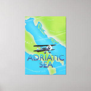 Toile Carte de vol de la mer Adriatique