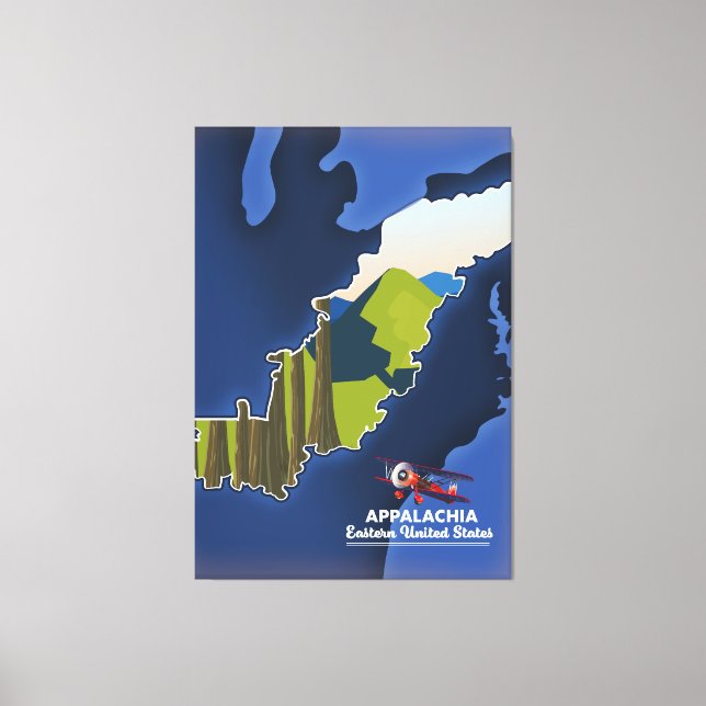 Toile Carte de voyage de l'Est des États-Unis (Recto)