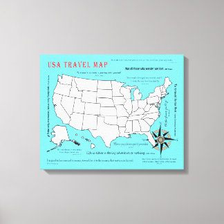 Toile Carte de voyage des États-Unis