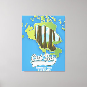 Toile carte de voyage du parc national cat ba vietnam