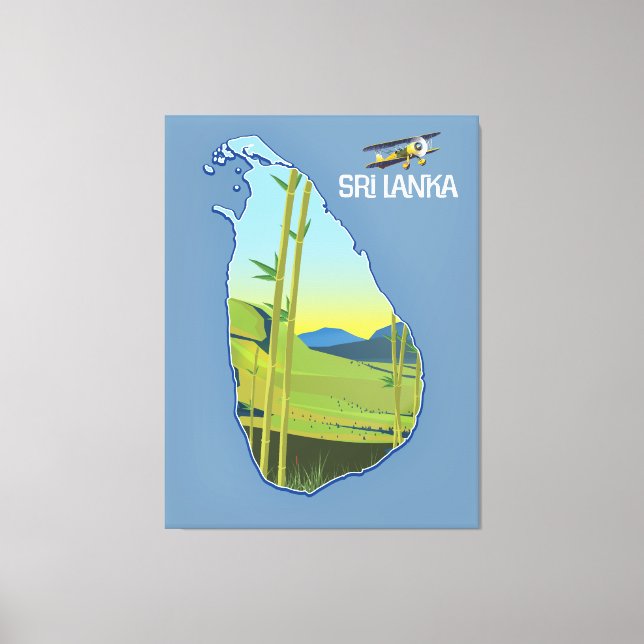 Toile Carte de voyage du Sri Lanka (Recto)