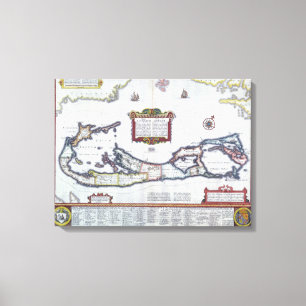 Toile Carte des Bermudes