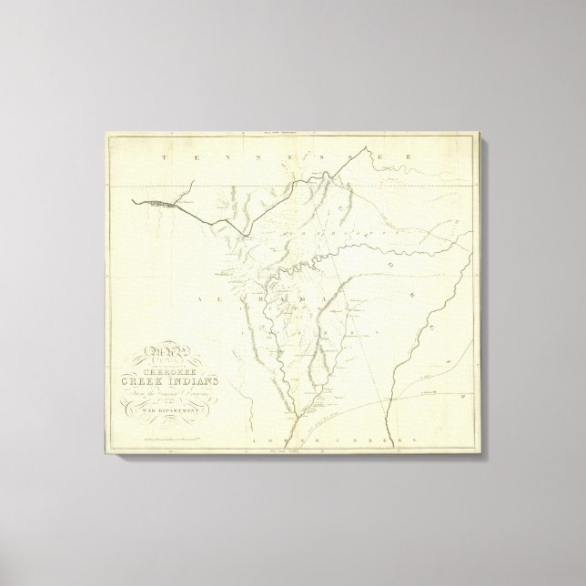Toile Carte des Cherokees (Recto)