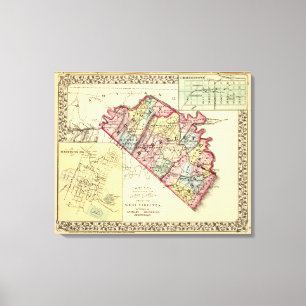 Toile Carte des comtés de Morgan, Berkeley et Jefferson