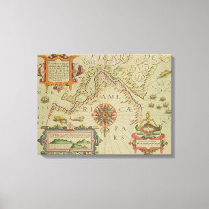 Toile Carte des détroits de Magellan, Patagonia, du M