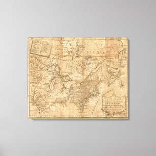 Toile Carte des États du Nord et du Moyen-États