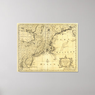 Toile Carte des États-Unis d'Amérique (1783)