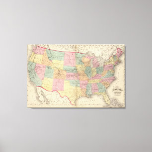 Toile Carte des Etats-Unis et des territoires