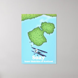 Toile Carte des Hébrides intérieures Soay d'Écosse