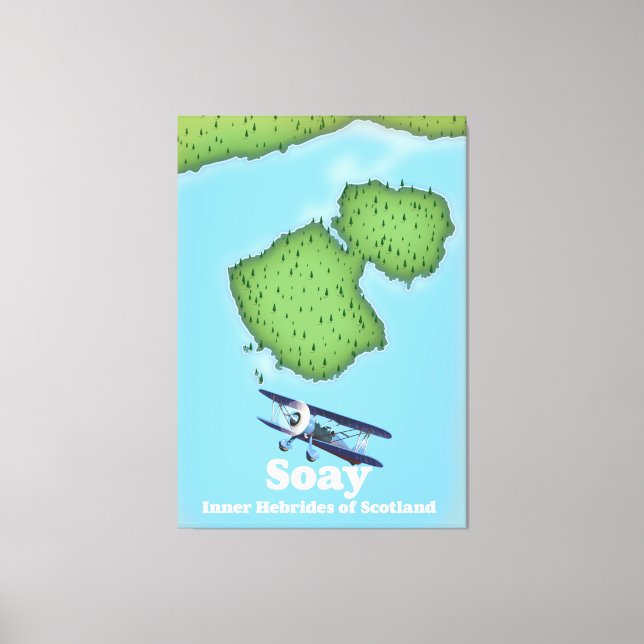 Toile Carte des Hébrides intérieures Soay d'Écosse (Recto)