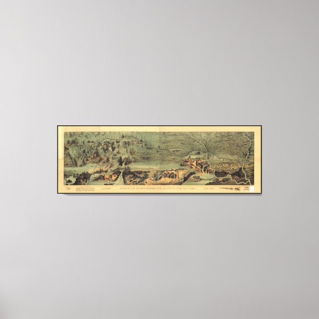 Toile Carte des pionniers mormon Nauvoo au Grand lac de  (Recto)