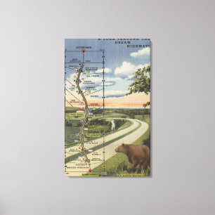 Toile Carte détaillée "de la route rêveuse "