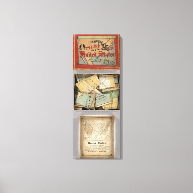 Toile Carte détaillée, États-Unis d'Amérique (Recto)