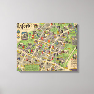 Toile Carte d'Oxford, Angleterre (Chemins de fer britann