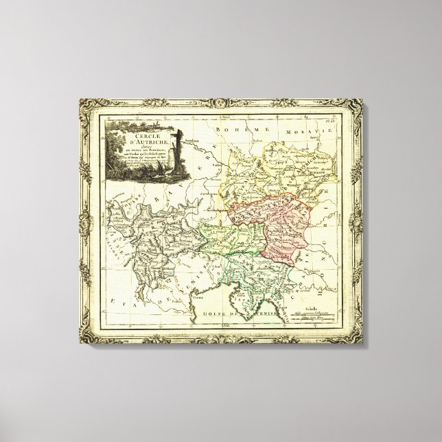 Toile Carte du Cercle autrichien du Saint Empire Romain (Recto)