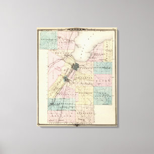 Toile Carte du comté Brown, État du Wisconsin