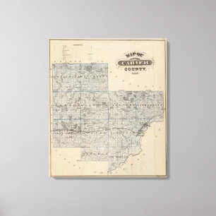 Toile Carte du comté de Carver, Minnesota