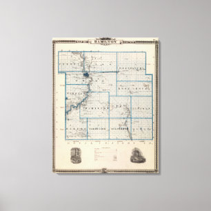 Toile Carte du comté de Hamilton, état de l'Iowa