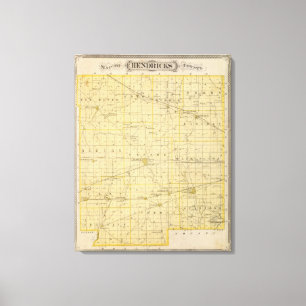 Toile Carte du comté de Hendricks