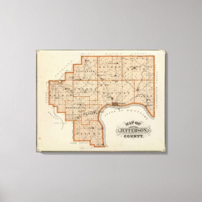Toile Carte du comté de Jefferson (Recto)