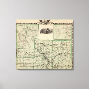 Toile Carte du comté de Kankakee, Kankakee et Gilman