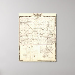 Toile Carte du comté de Perry, Nashville et Carmi
