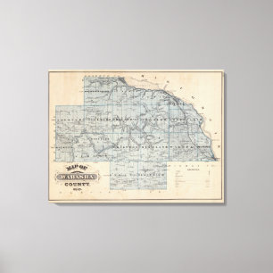 Toile Carte du comté de Wabasha, Minnesota