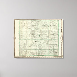 Toile Carte du comté de Wayne, état de l'Iowa