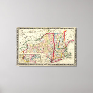 Toile Carte Du Comté Des États De New York