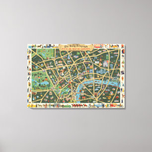 Toile Carte du Daily Telegraph de Londres