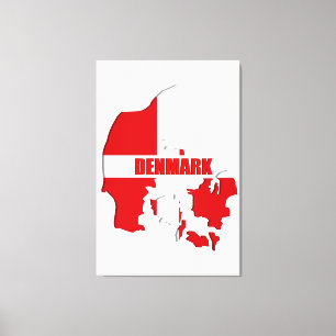 Toile Carte du Danemark