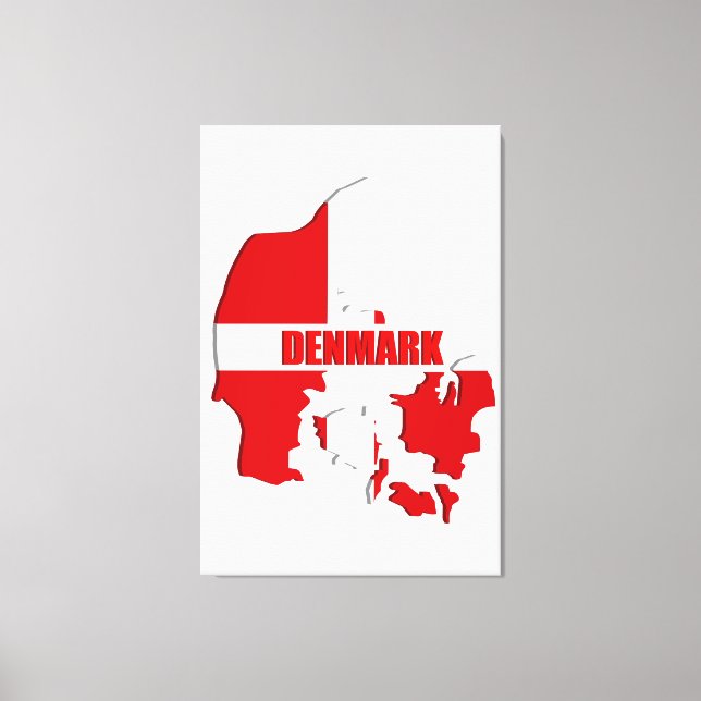 Toile Carte du Danemark (Recto)