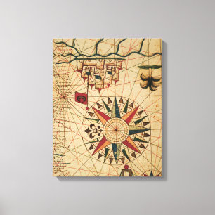 Toile Carte du diagramme   de Portolan du Caire, Egypte