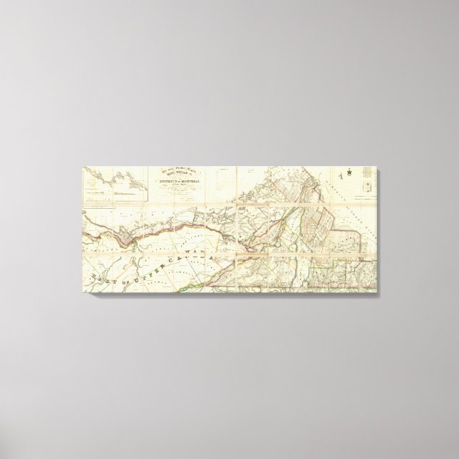Toile Carte du district de Montréal, Bas-Canada (Recto)