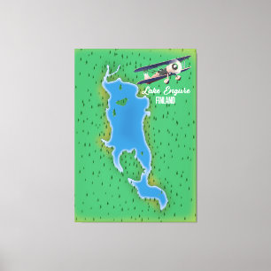 Toile Carte du lac Engure Finlande