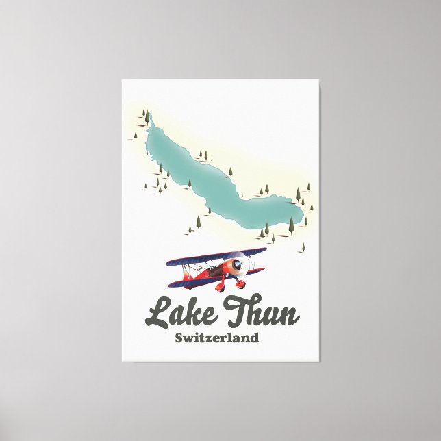 Toile Carte du lac Thun Suisse (Recto)