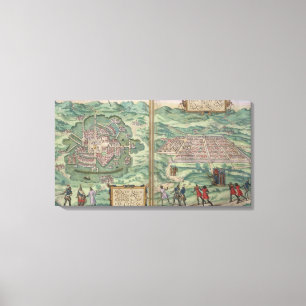 Toile Carte du Mexique et du Cuzco, de 'Civitates Orbis