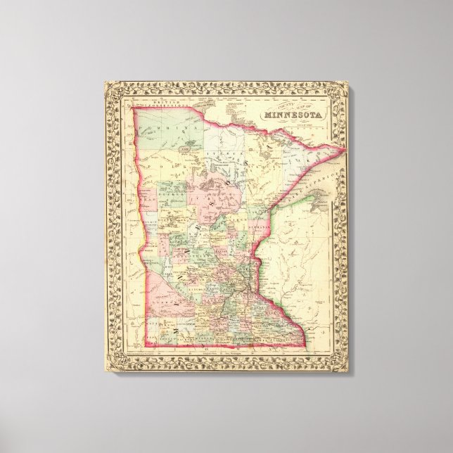 Toile Carte du Minnesota par Mitchell (Recto)