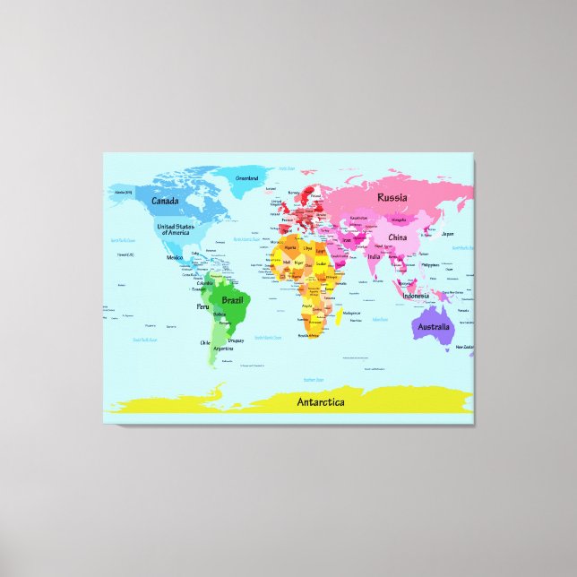 Toile Carte du monde (Recto)