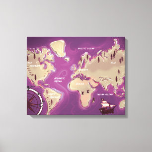 Toile Carte du monde