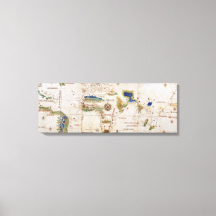 Toile Carte du monde 1700s Antique Continents