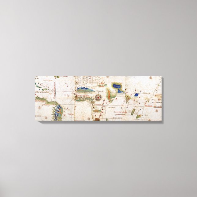 Toile Carte du monde 1700s Antique Continents (Recto)