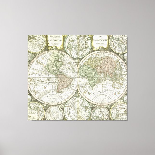 Toile Carte du monde | 1744 (Recto)
