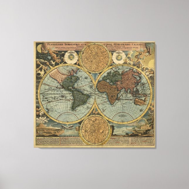 Toile Carte du monde antique par Johann Baptist Homann,  (Recto)